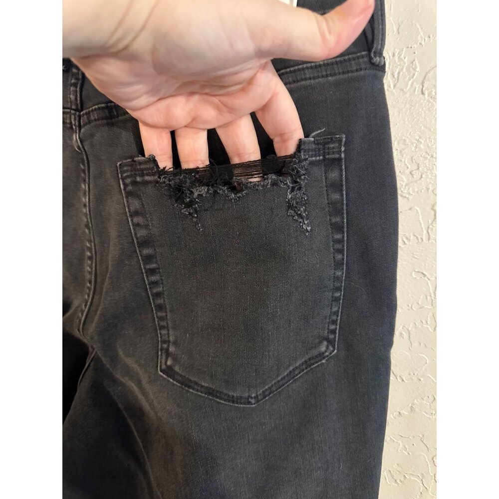 Y Good American Black Good Straight Raw Edge Cotton Casual Jeans - Picture 9 of 12